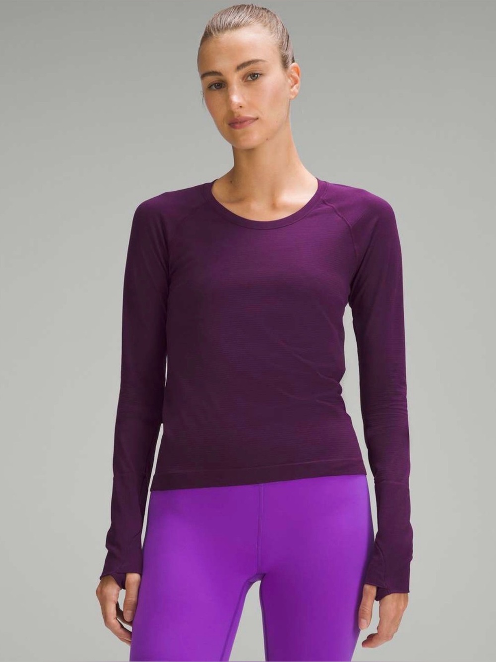 lululemon Swiftly Tech 2.0 Race Length Long Sleeve Size 8 Dramatic Magenta